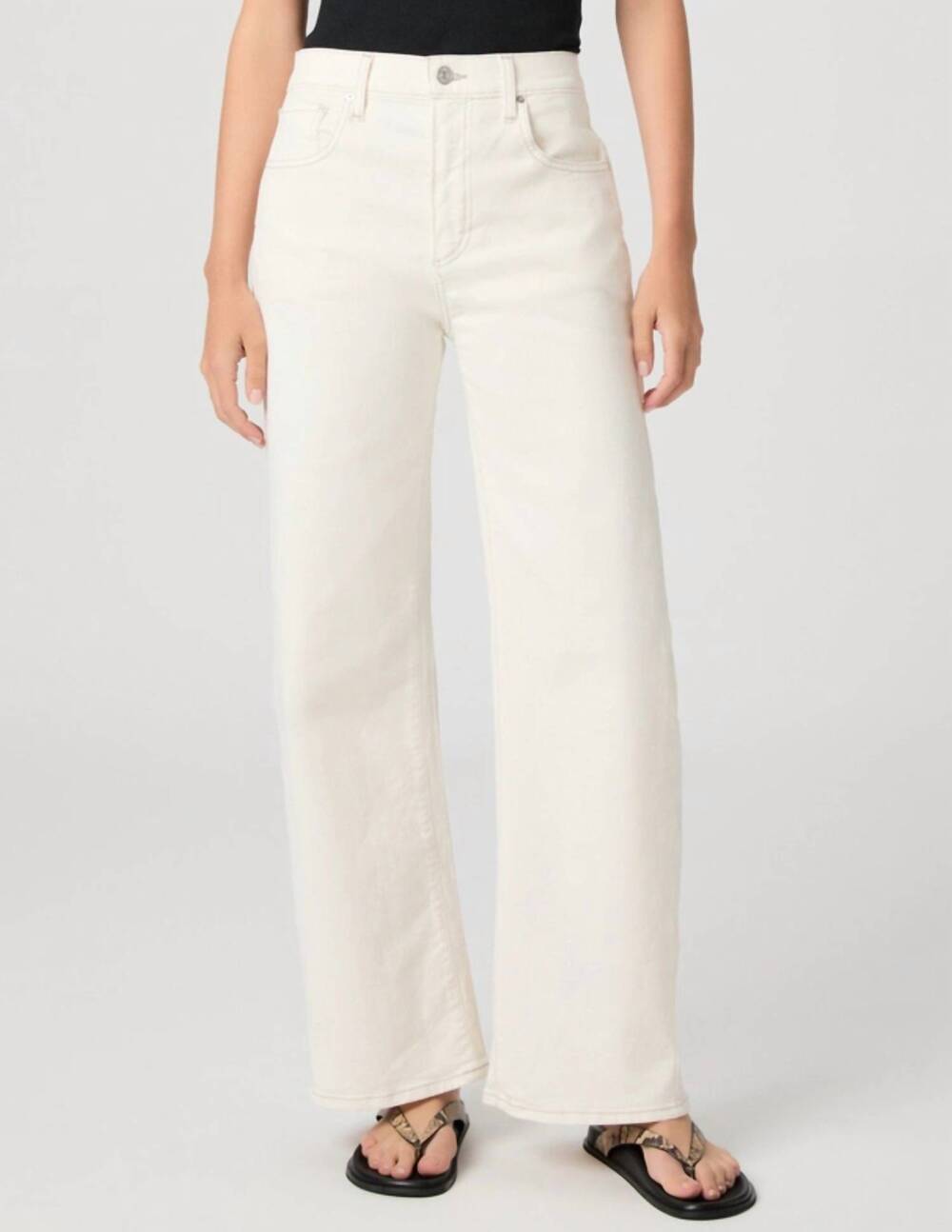 NEW PAIGE arellia skimmer jeans in cream
